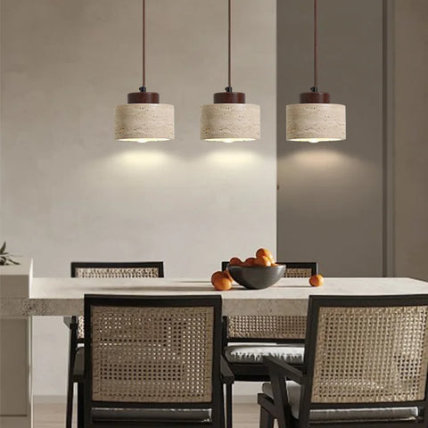 Wabi-Sabi Natural Stone Pendant Light – Japanese Modern Designer Hanging Lamp
