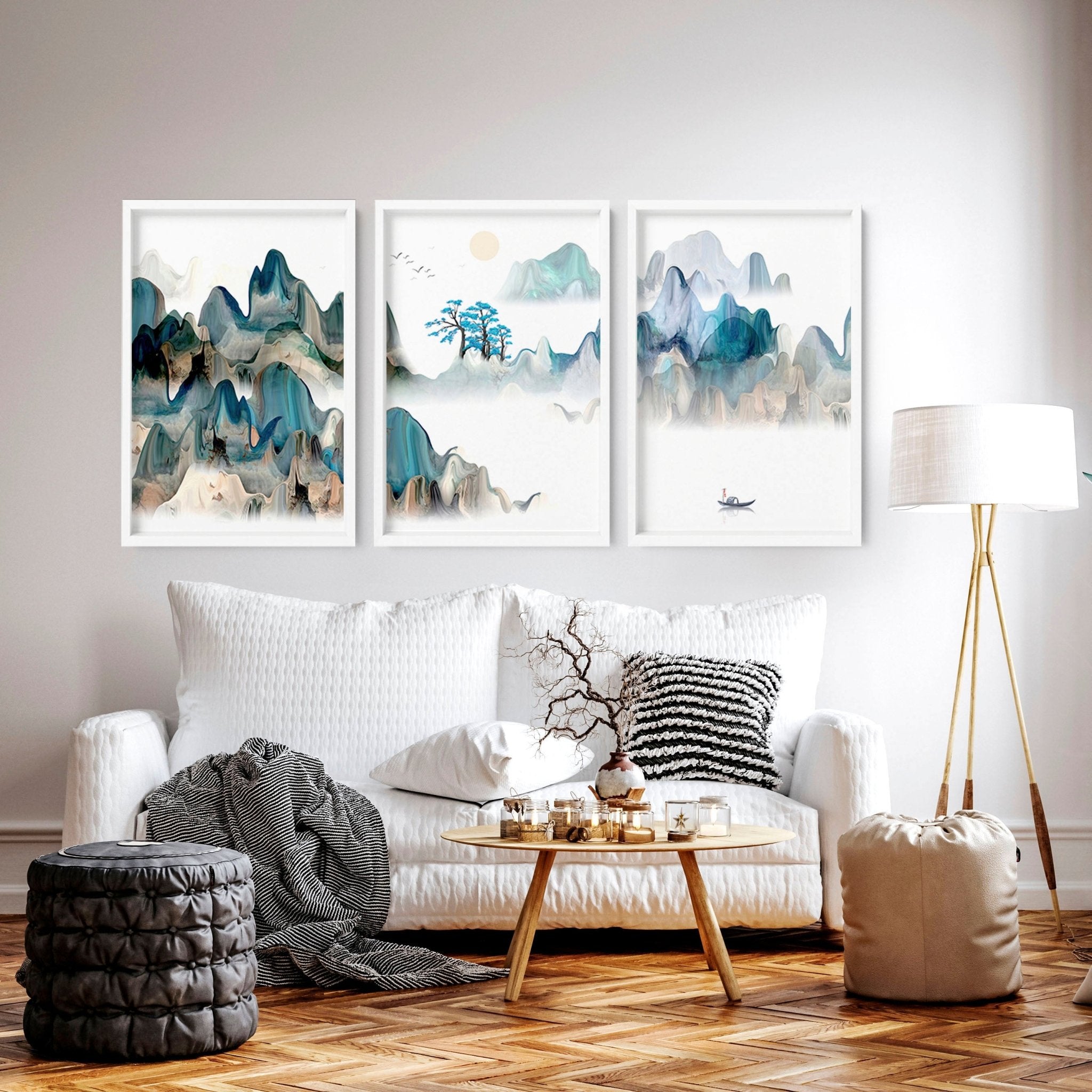 Japan art prints | set of 3 wall art prints for living room