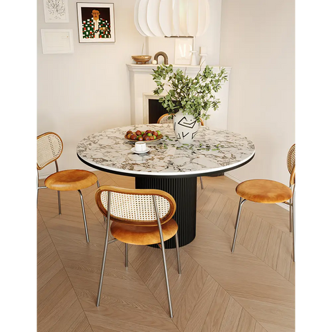 Jean Round Dining Table White & Black