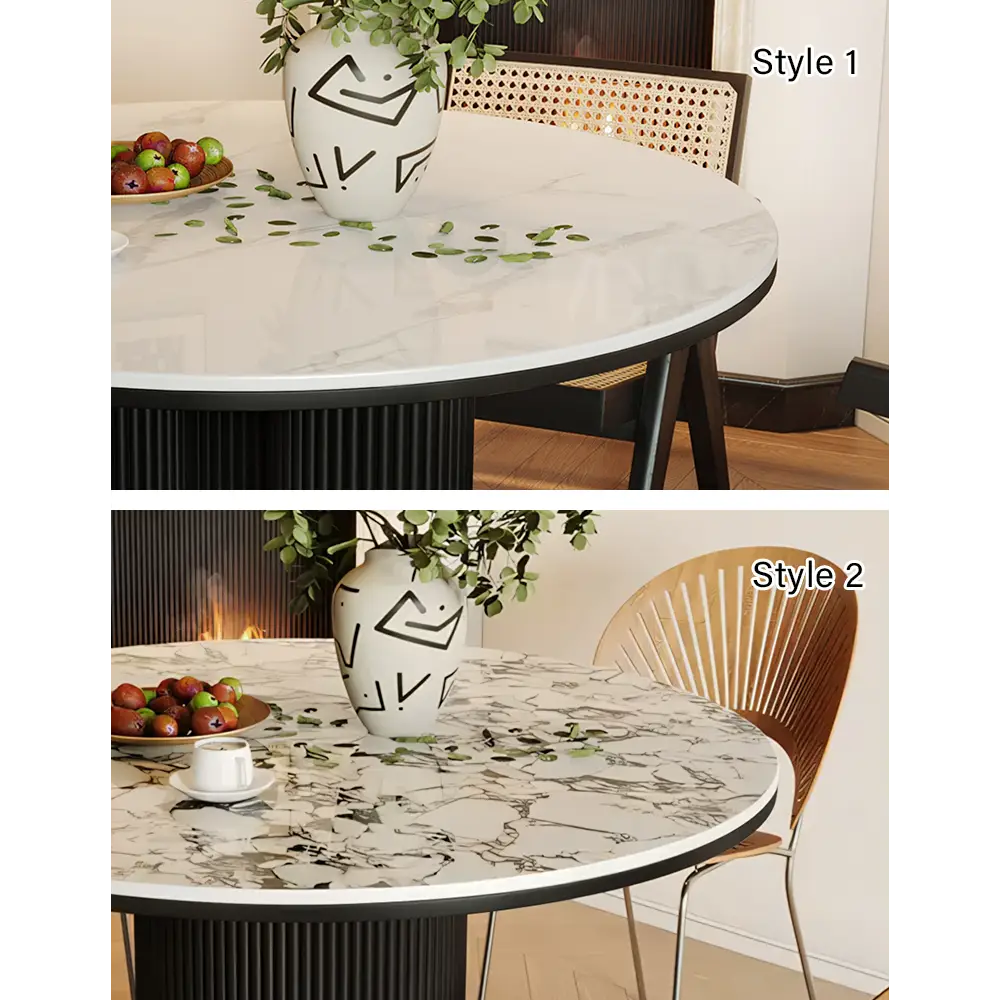 Jean Round Dining Table White & Black
