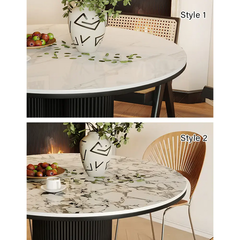 Jean Round Dining Table White & Black