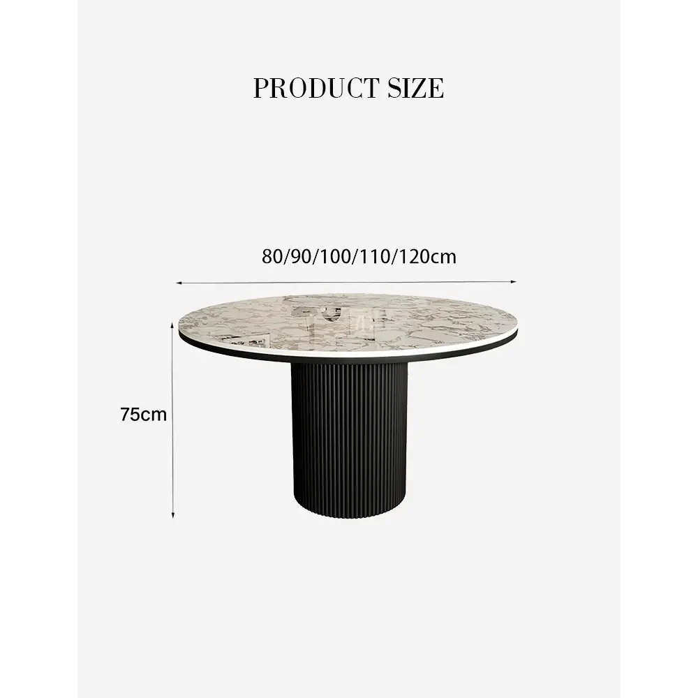 Jean Round Dining Table White & Black
