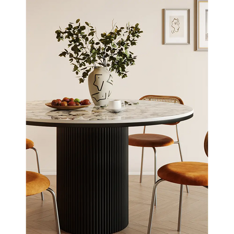 Jean Round Dining Table White & Black