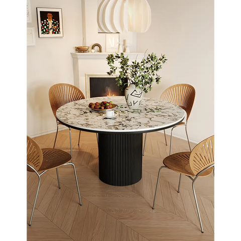 Jean Round Dining Table White & Black