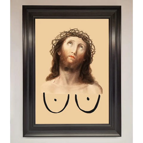 Jesus Breasts Framed Poster - A1 (59.4 x 84.1 cm) / Matt Black - Framed Print