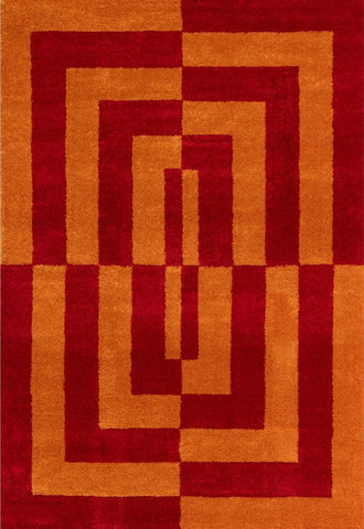 Joli Geometric Red & Orange Rug
