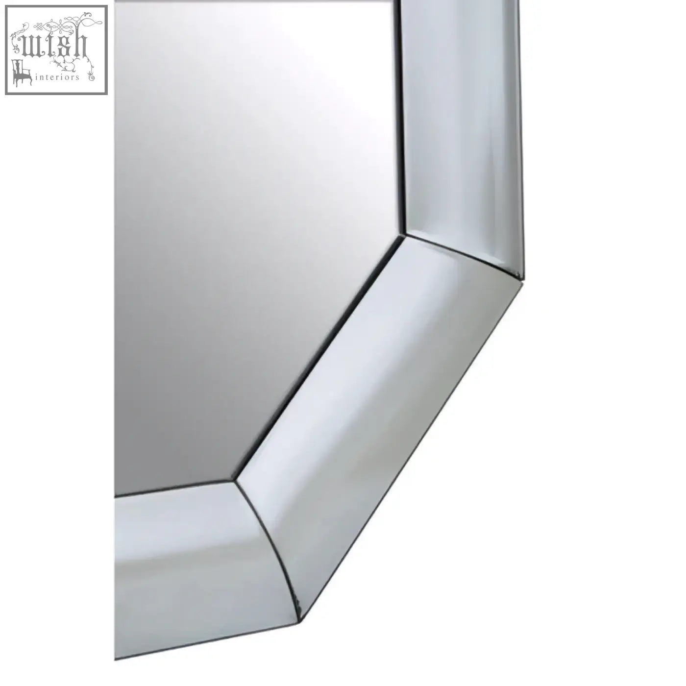 Josie silver octagon wall mirror with silver frame beveled edges and reflective surface for stylish decor