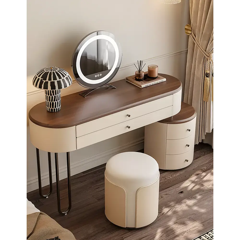 Juana Dressing Tables With Mirror Solid Wood Cream