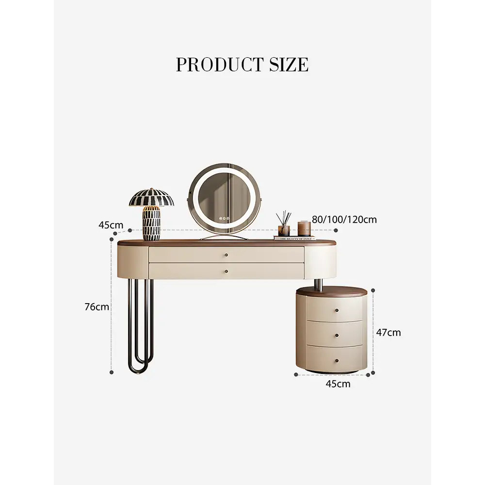 Juana Dressing Tables With Mirror Solid Wood Cream