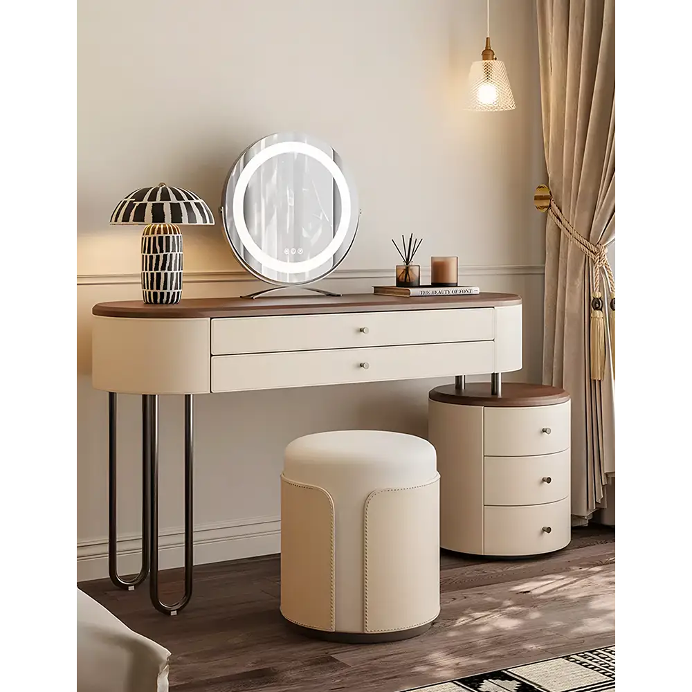 Juana Dressing Tables With Mirror Solid Wood Cream