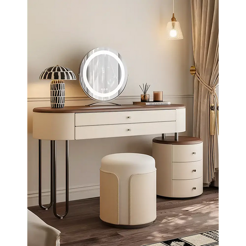 Juana Dressing Tables With Mirror Solid Wood Cream