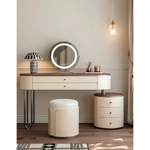 Juana Dressing Tables With Mirror Solid Wood Cream