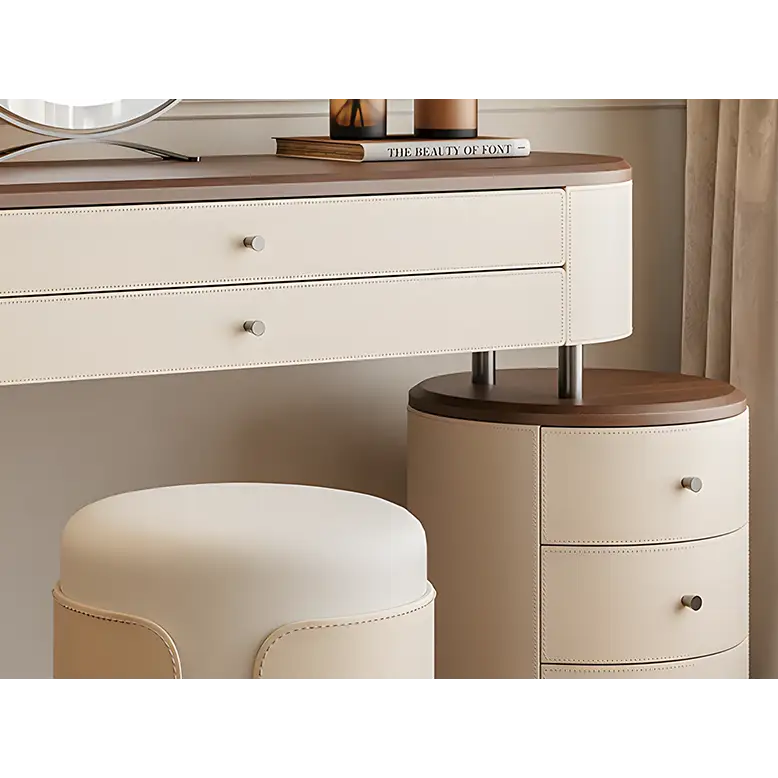 Juana Dressing Tables With Mirror Solid Wood Cream