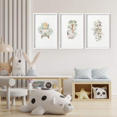 Jungle Nursery | Set of 3 wall art prints