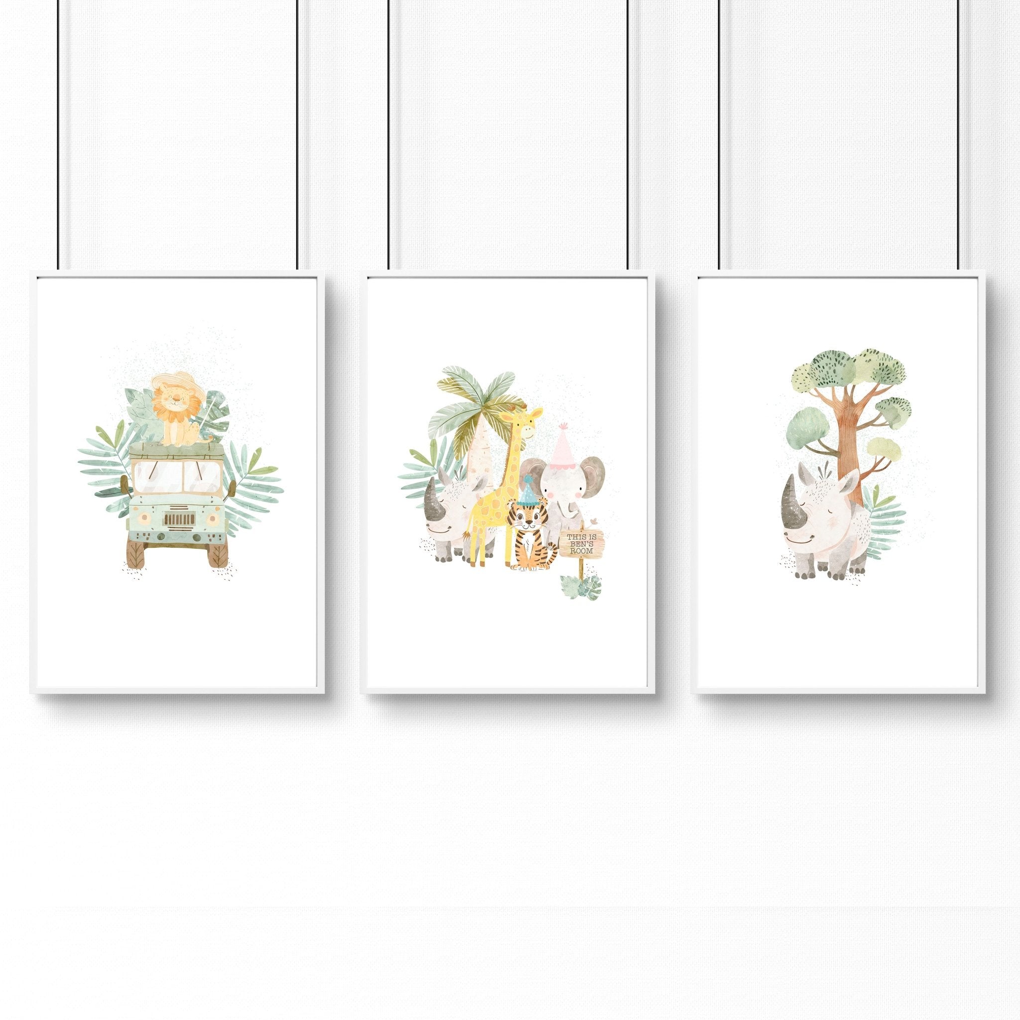 Jungle Nursery | Set of 3 wall art prints