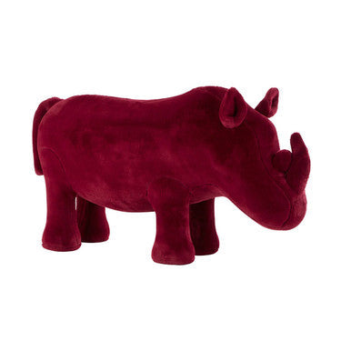 Jungle Safari Kids Maroon Rhino Animal Stool