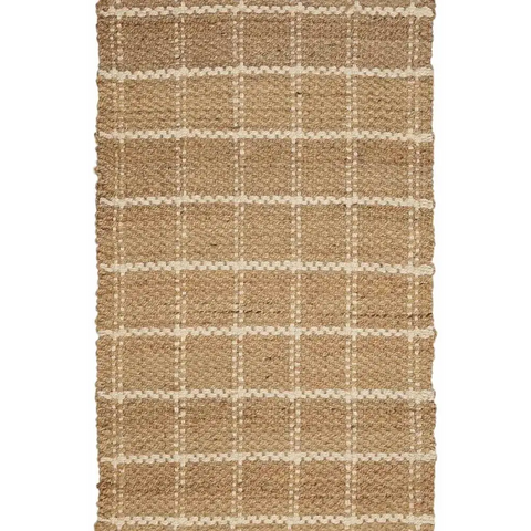 Jute Check Natural Rug Striped & Geometric Handwoven - 100X150 cm / Geometric - Rugs