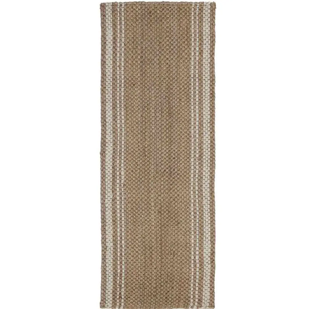 Jute Check Natural Rug Striped & Geometric Handwoven - 60X180 cm / Striped - Rugs