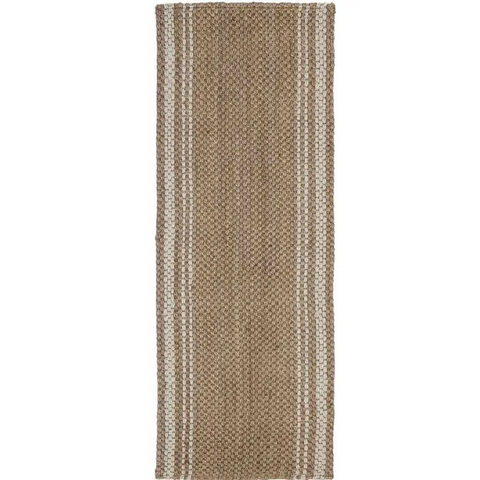 Jute Check Natural Rug Striped & Geometric Handwoven - 60X180 cm / Striped - Rugs