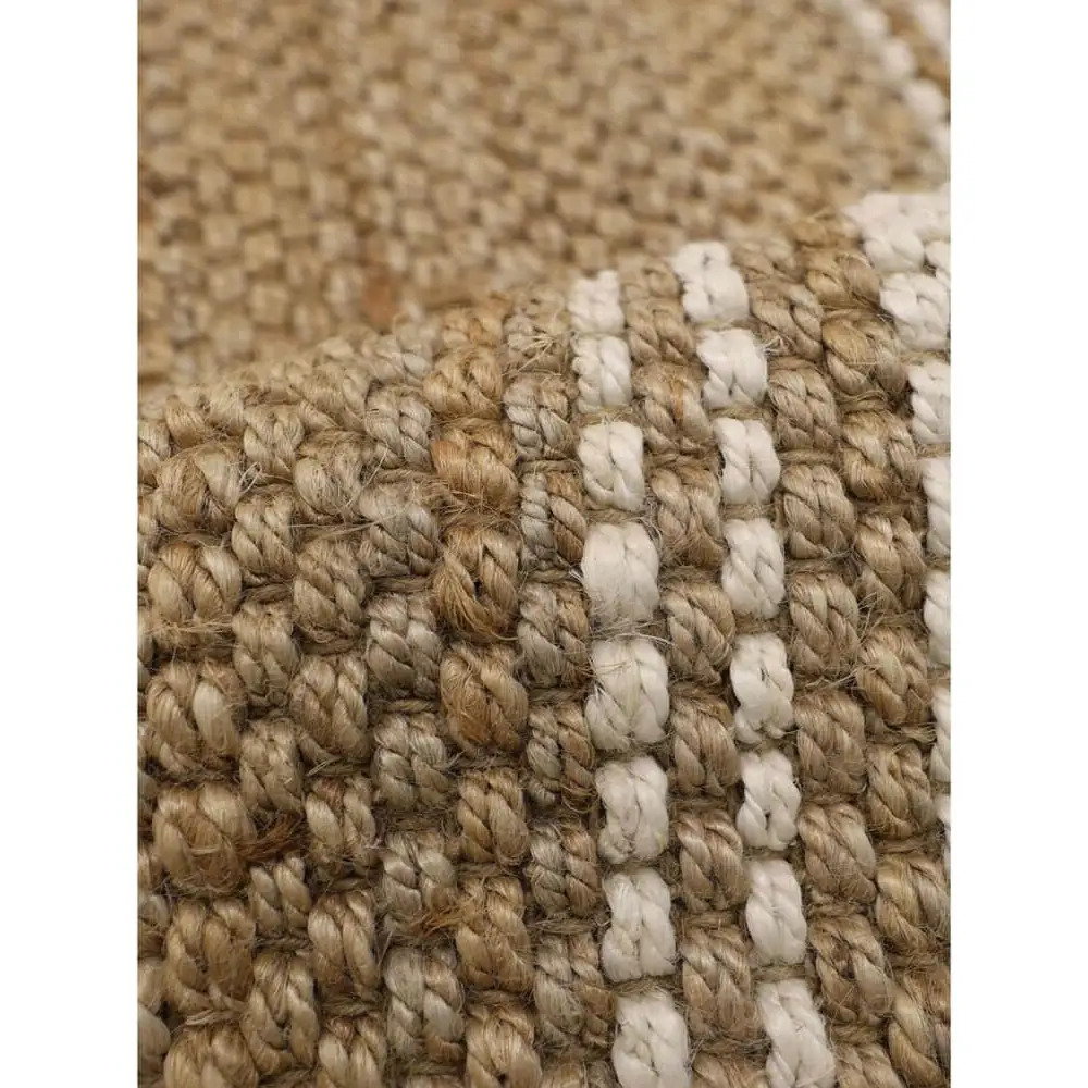 Jute Check Natural Rug Striped & Geometric Handwoven - Rugs