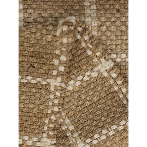 Jute Check Natural Rug Striped & Geometric Handwoven - Rugs