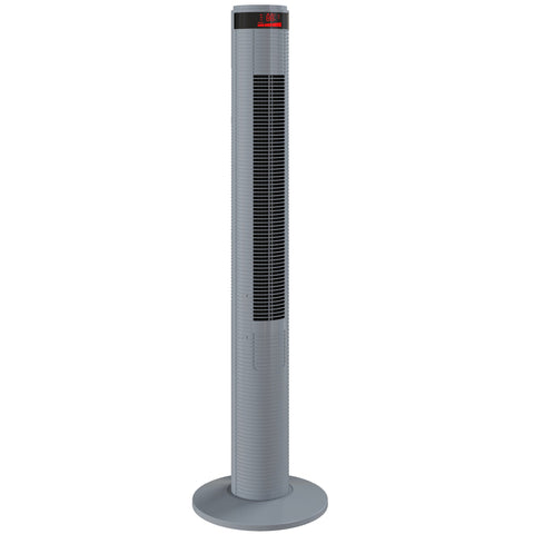 HOMCOM Oscillating Tower Fan Remote Control 3 Speed Modes Cooling Machine, Grey