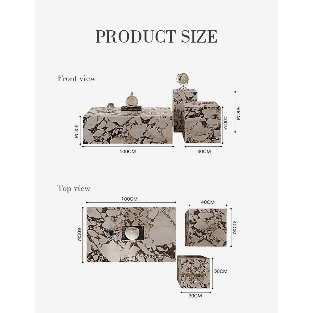 Kabelo Coffee Table Set Sintered Stone/Marble