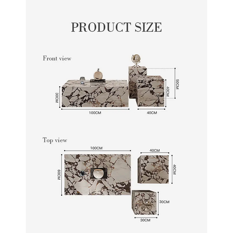 Kabelo Coffee Table Set Sintered Stone/Marble