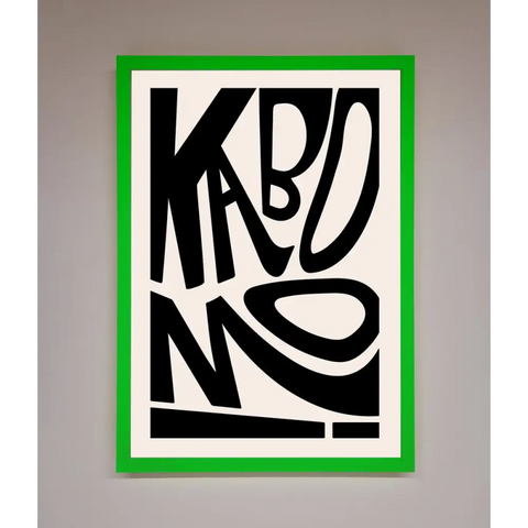 Kaboom Framed Print - A3 (29.7 x 42 cm) / Neon Dark Green - Framed Print