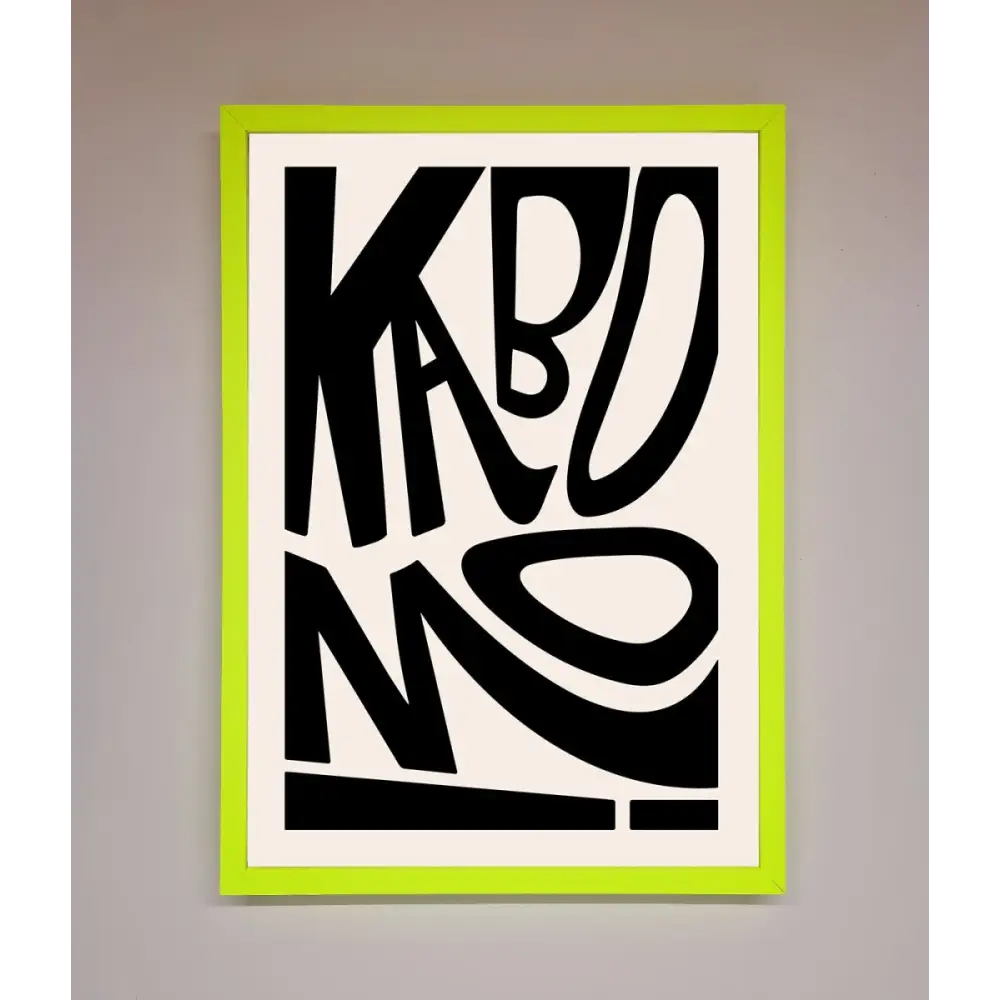 Kaboom Framed Print - A3 (29.7 x 42 cm) / Neon Green - Framed Print
