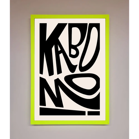 Kaboom Framed Print - A3 (29.7 x 42 cm) / Neon Green - Framed Print