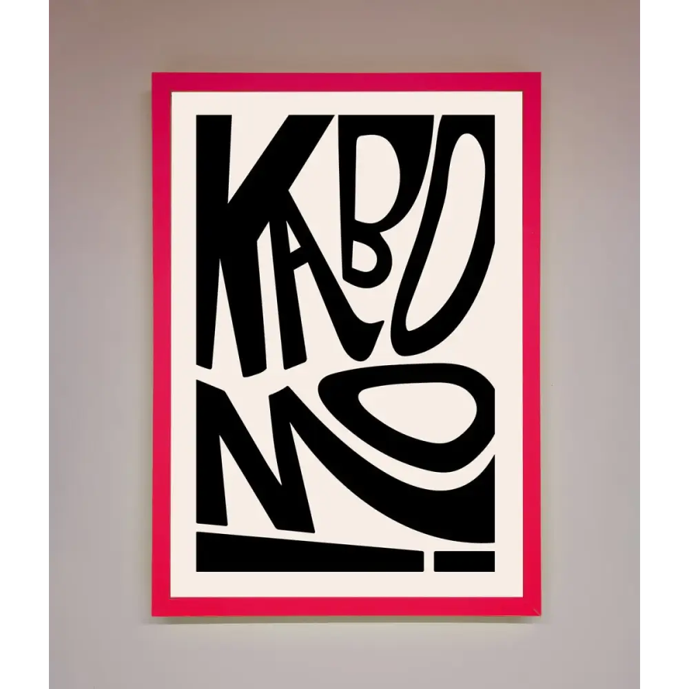 Kaboom Framed Print - A3 (29.7 x 42 cm) / Neon Pink - Framed Print