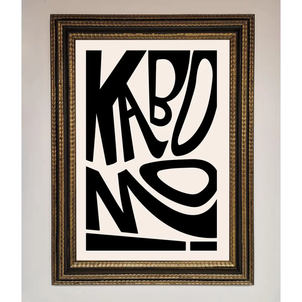 Kaboom Framed Print - A3 (29.7 x 42 cm) / Ornate Gold Black - Framed Print