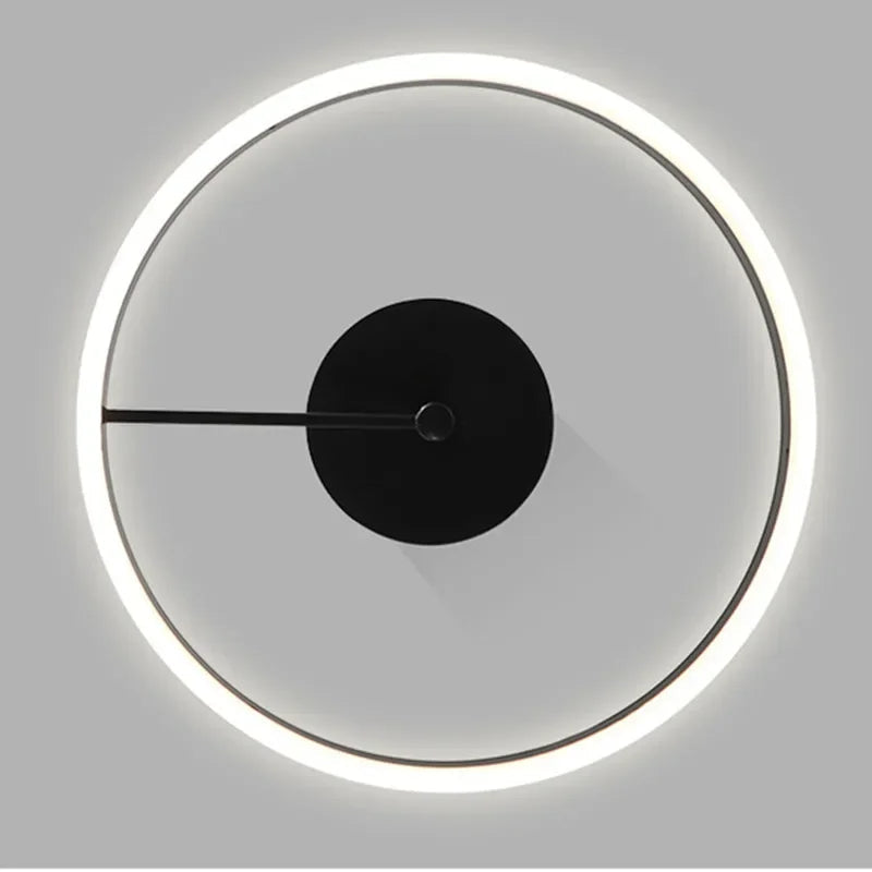 Minimalist kagni light circular ceiling light with glowing white led ring and black central mounting plate