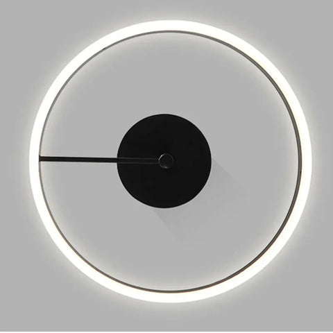Minimalist kagni light circular ceiling light with glowing white led ring and black central mounting plate