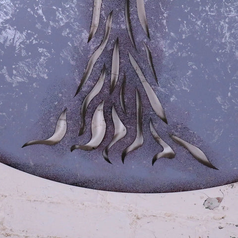 Kailora tree metal garden wall art in silver with flowing leaf cutouts perfect for outdoor wall art decor