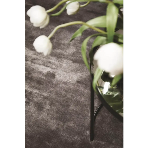 Karma Brown Solid Luxury Viscose Rug - Rugs