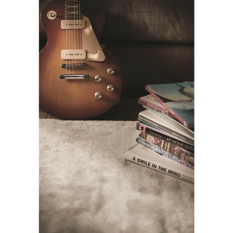 Karma Grey Solid Luxury Viscose Rug - Rugs