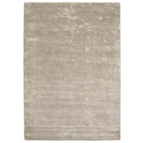 Karma Grey Solid Luxury Viscose Rug - Rugs