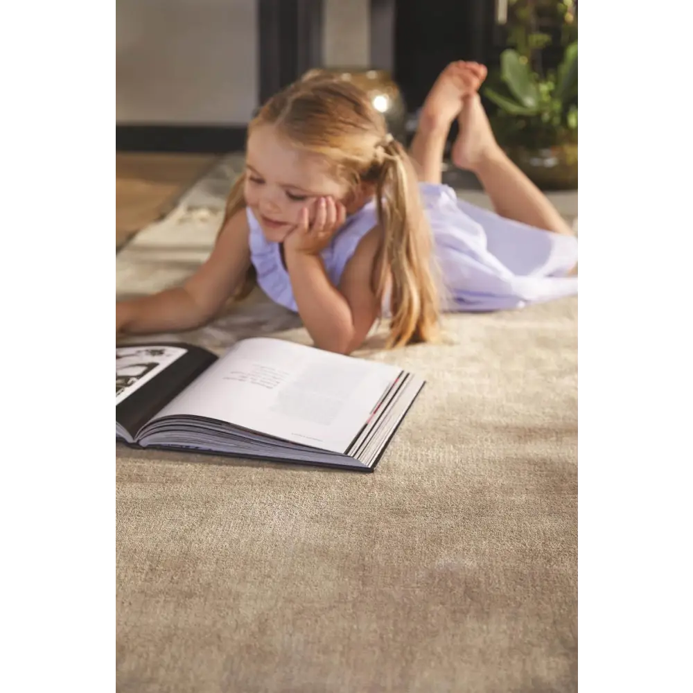 Karma Mink Solid Luxury Viscose Rug - Rugs