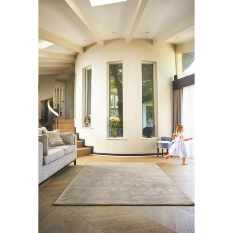 Karma Mink Solid Luxury Viscose Rug - Rugs