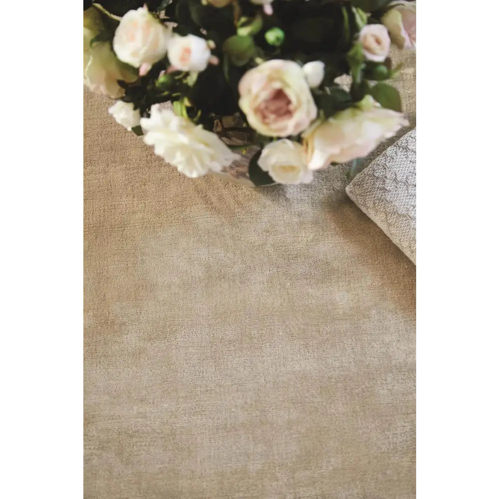 Karma Mink Solid Luxury Viscose Rug - Rugs