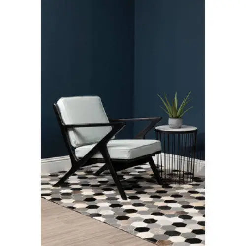 Kendari Grey Cow Leather Chair - Arm Chair