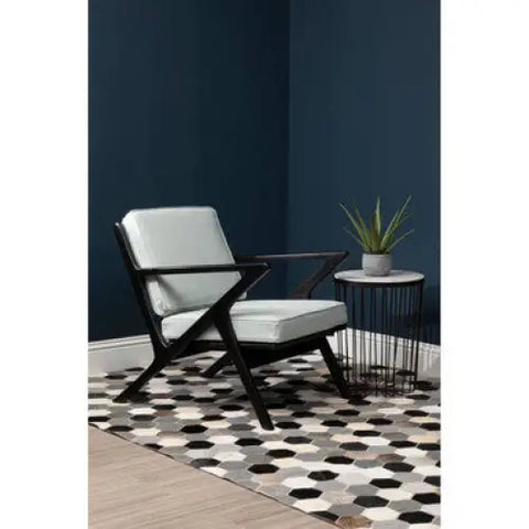 Kendari Grey Cow Leather Chair - Arm Chair