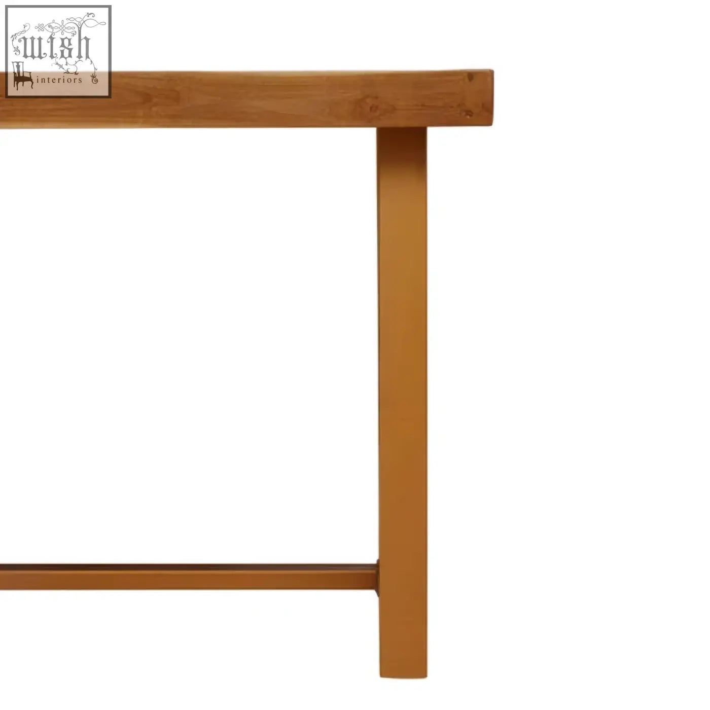 Light brown wood dining table leg with minimalist design from kendari natural teak wood dining table