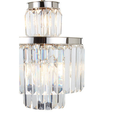Chrome finished kensington townhouse pendant light with 6 bulbs and cascading crystal prisms for elegant lighting