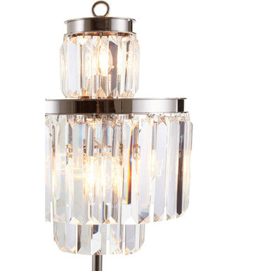 Kensington townhouse bulbs table lamp with brass finish and cascading crystal prisms for elegant lighting