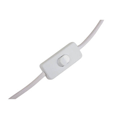 White plastic toggle switch with rounded knob on flexible cable for kensington townhouse bulbs table lamp