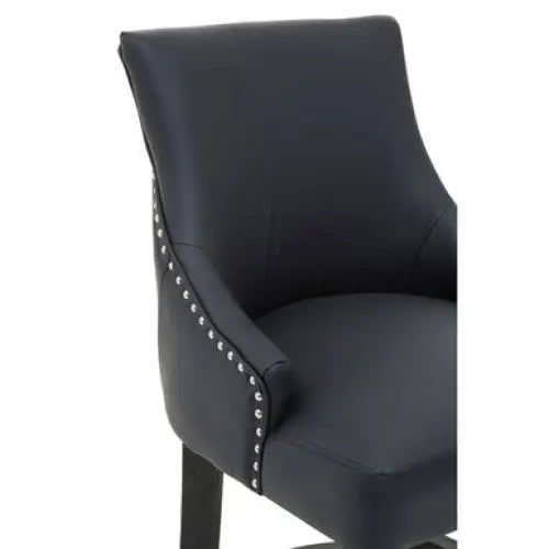 Kensington Townhouse Charcoal Leather Effect Bar Chair - Bar Stool