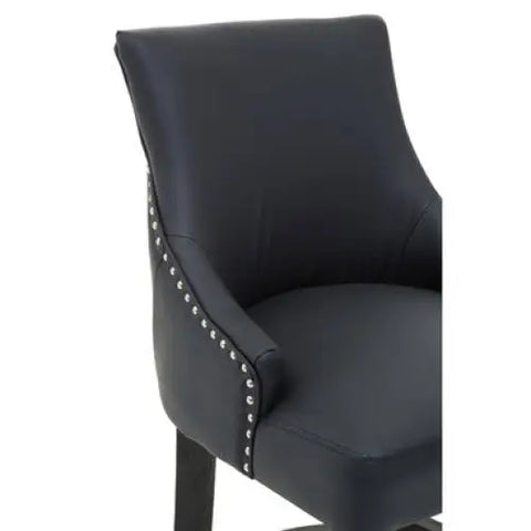 Kensington Townhouse Charcoal Leather Effect Bar Chair - Bar Stool